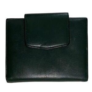 Vtg 90s Buxton Velvet Touch Cowhide Womens Leather Wallet Forest Green Bifold